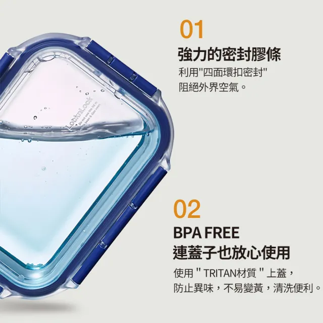 【LocknLock 樂扣樂扣】頂級透明耐熱玻璃保鮮1600ml(長方形)