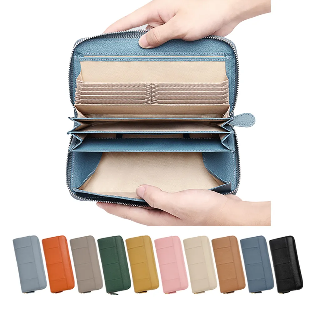 Her】18卡位真皮長夾聖誕女用長夾錢包日系荔枝紋皮夾耐磨防刮零錢長夾真- momo購物網- 好評推薦-2026年1月