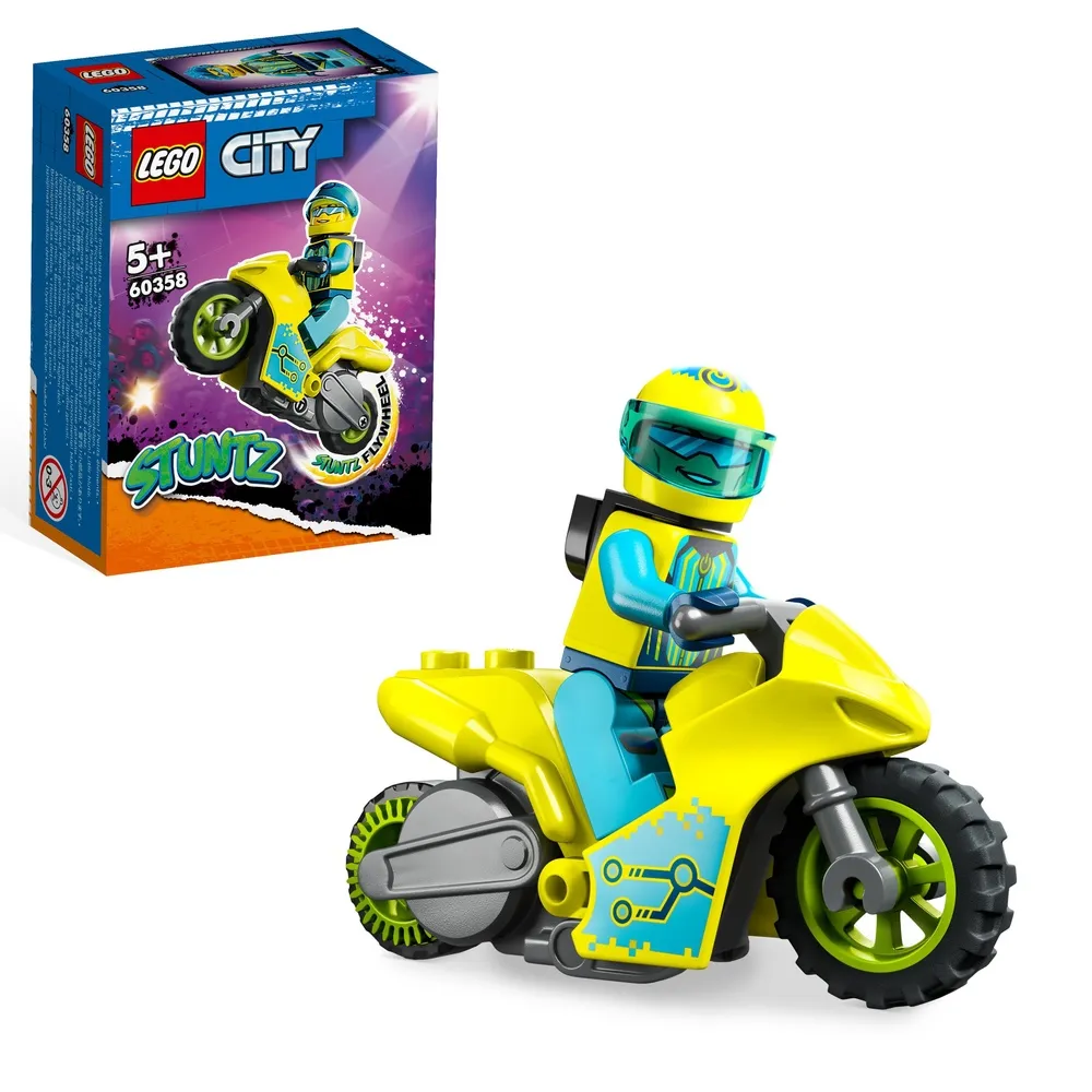 【LEGO 樂高】城市系列 60358 網路特技摩托車(特技玩具車 交通工具 機車)