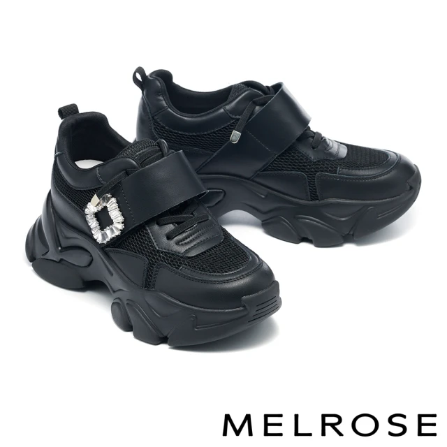 MELROSE 美樂斯 經典簡約純色牛皮拼接切爾西低跟長靴(