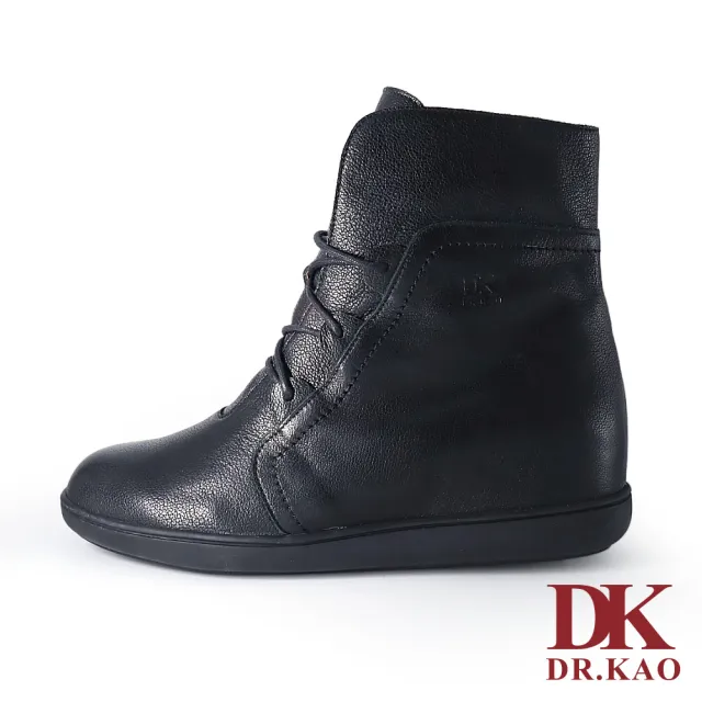 【DK 高博士】素面綁帶空氣真皮女靴 87-2141-90 黑色