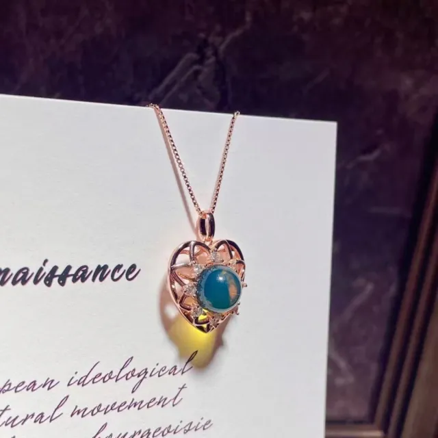 【勝弘珠寶】多明尼加藍珀浪漫心動項鍊