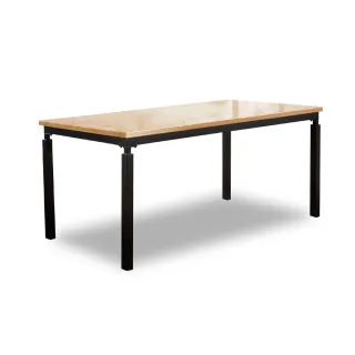 【ASSARI】伊諾克6尺全實木黑腳餐桌(寬180x深90x高75cm)