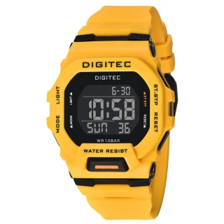 【DIGITEC】數碼科技 DG-5169T-8 繽紛色彩百搭電子錶-黃黑(防水潮流)