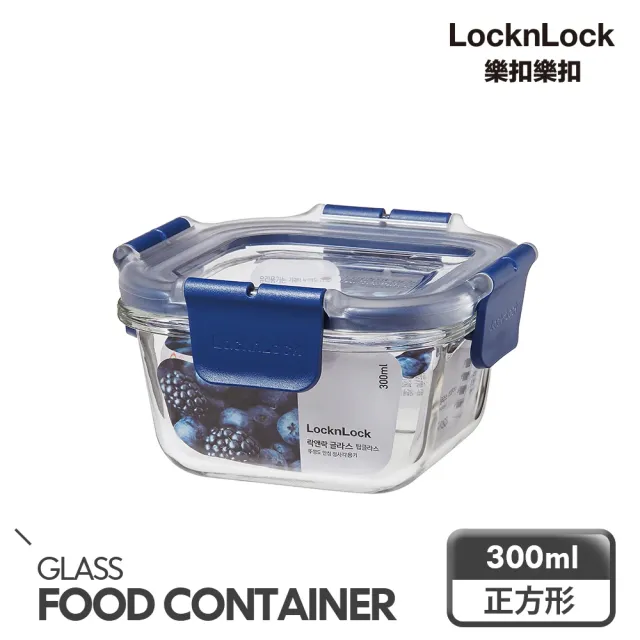 【LocknLock 樂扣樂扣】頂級透明耐熱玻璃保鮮盒300ml(正方形)