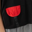 【Qiruo 奇若名品】專櫃黑色純棉短版上衣1106A 紅口袋造型設計(黑)