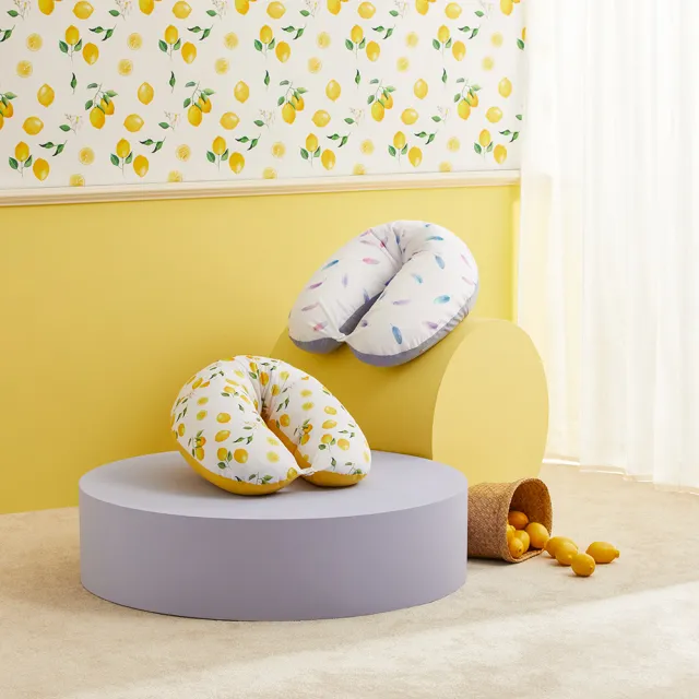 【unilove 官方總代理】Hopo Mini攜帶式哺乳枕-甜甜檸檬(枕套+枕芯)