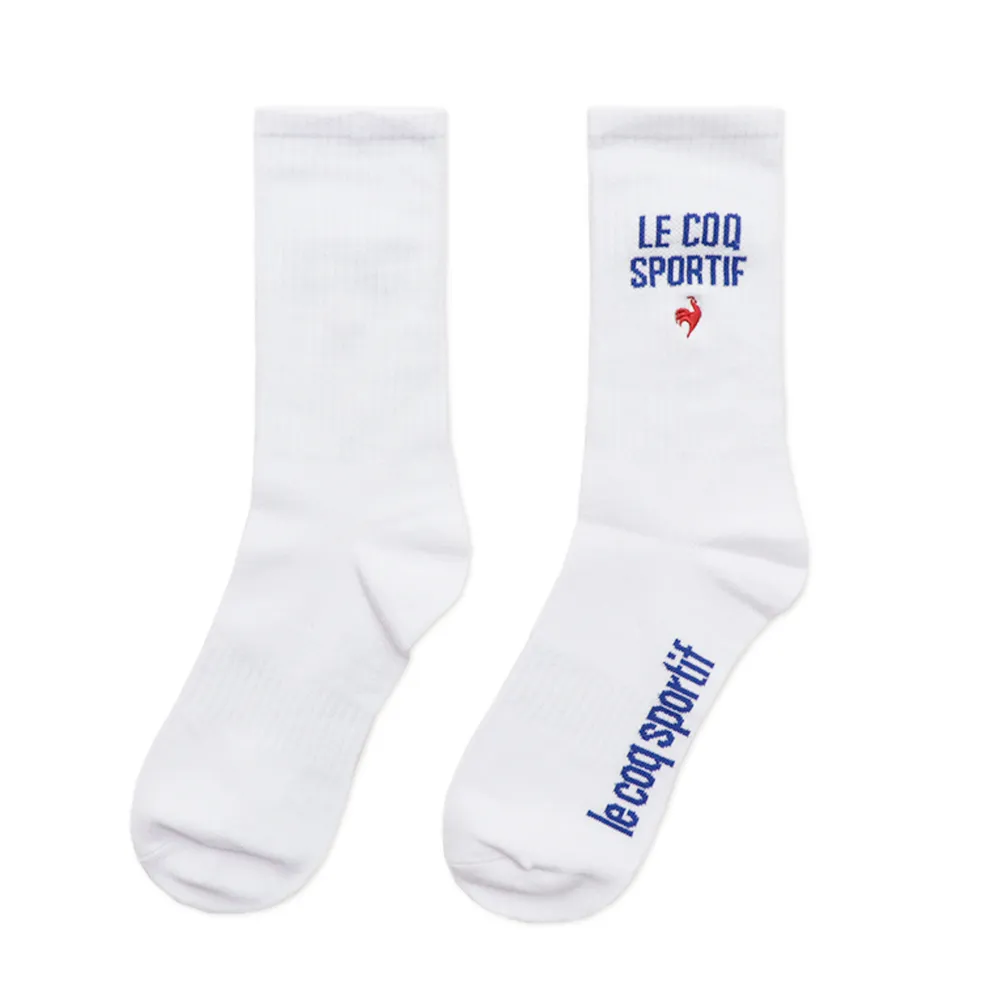 【LE COQ SPORTIF 公雞】中筒襪/運動襪/休閒襪 男女-經典紅藍白色-LWR03203