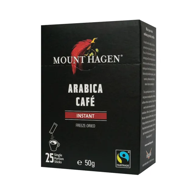 即期品【Mount Hagen】德國進口 公平貿易即溶咖啡粉(2g x 25)
