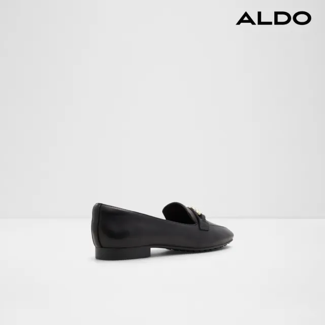 【ALDO】CADODER-簡約金飾皮革樂福鞋-女鞋(黑色)