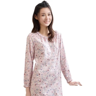 【Wacoal 華歌爾】睡衣-仕女系列 M-L純棉印花洋裝 LWZ37133PI(迷霧粉)