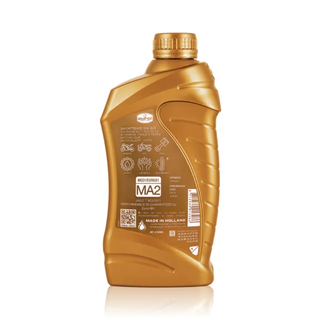 【Eurol 曜樂】Sportbike 5W-50 機車用酯類全合成機油 1L(整箱12入 / 總代理源豐行)