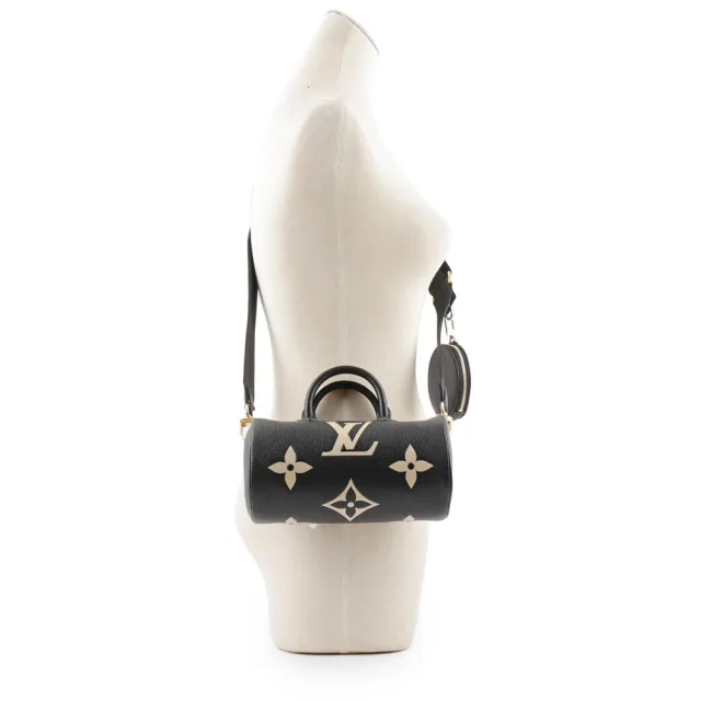 【Louis Vuitton 路易威登】Papillon BB Monogram 雙色牛皮迷你圓筒包(M45980)