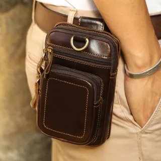 【MoonDy】男包包 手機包 腰包 鑰匙包 真皮手機包 零錢包 大容量腰包 復古包包 休閒包包 隨身包包