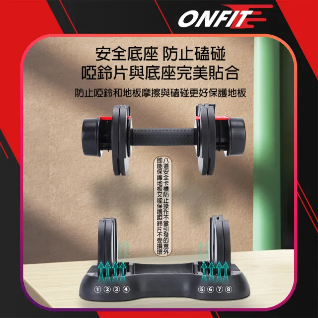 【ONFIT】25LB可調式啞鈴 2入(YL1102)