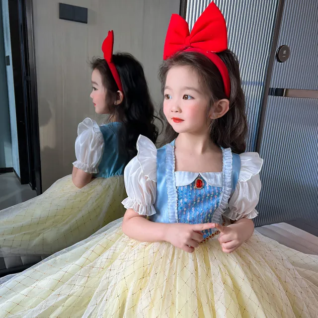 【Kori Deer 可莉鹿】女童萬聖節變裝派對造型服裝公主服-多款-短袖-白雪公主氣質(角色扮演禮服造型攝影)