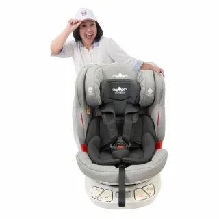 【Tony Bear】0-12歲 汽車安全座椅 / ISO FIX 360度座椅 / 透氣。銀離子布料(momo獨家-時尚灰)