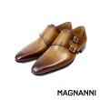 【MAGNANNI】手工刷色蜂巢紋孟克鞋 棕色(24802-CAS)