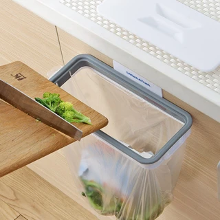 【Airy 輕質系】廚房櫥櫃背掛式附蓋垃圾袋架