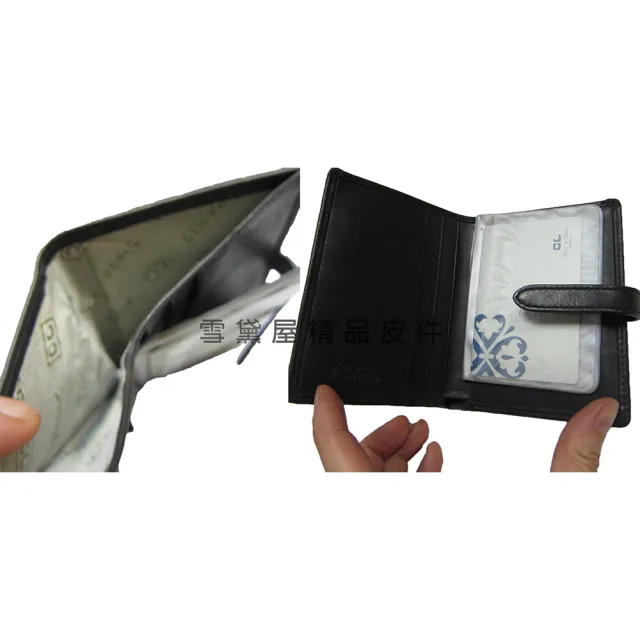 【SNOW.bagshop】雙11 名片夾信用卡夾皮夾(中性復古懷舊風格皮帶穿扣型二折式主袋100%進口牛革 