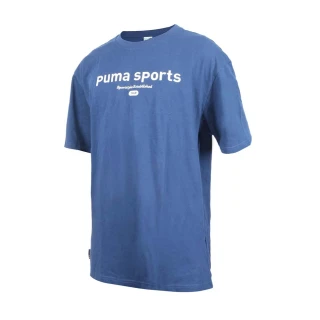 【PUMA】男流行系列P.TEAM圖樣短袖T恤-歐規 休閒 慢跑 上衣 丈青白(62131615)