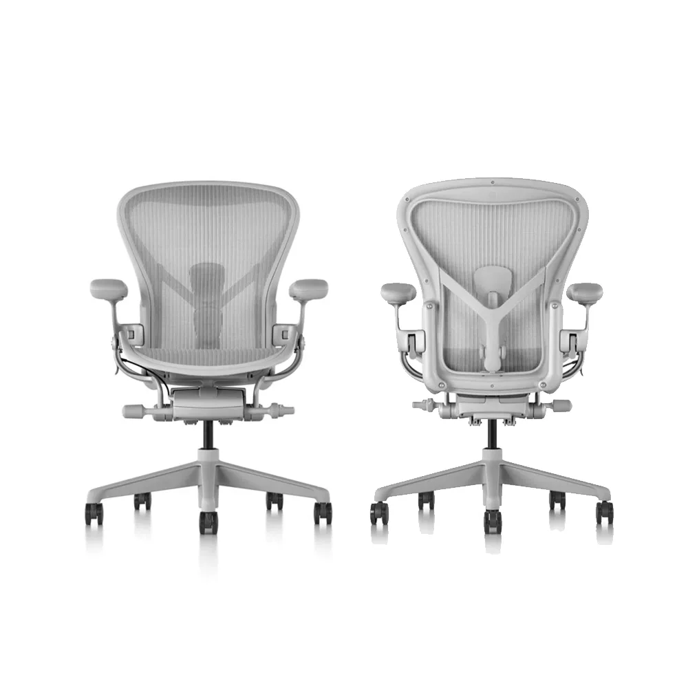 【Herman Miller】Aeron 全功能- 礦石白 l B SIZE l 2入 原廠授權商世代家具(人體工學椅/辦公椅/主管椅)