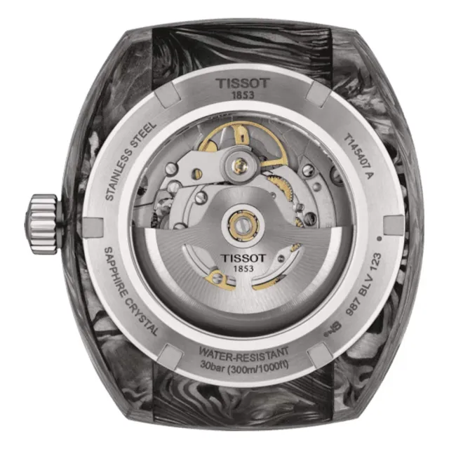【TISSOT 天梭】Sideral S 70年代鍛造碳機械錶 618年中慶 推薦(T1454079705700)