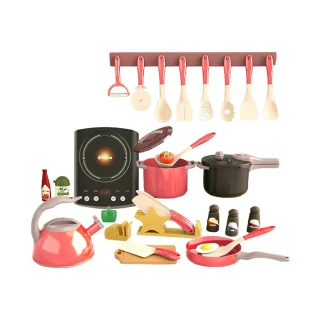 【JoyNa】廚房玩具 燈光音效電磁爐 31件套組(家家酒玩具組.切切樂)