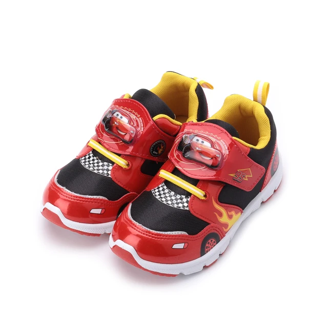 Disney 迪士尼 17-21cm 閃電麥坤電燈運動休閒鞋 黑紅 中大童鞋