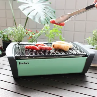 【Enders】桌面式木炭烤肉爐 極光/粉綠 搪瓷烤盤(德國烤肉爐)
