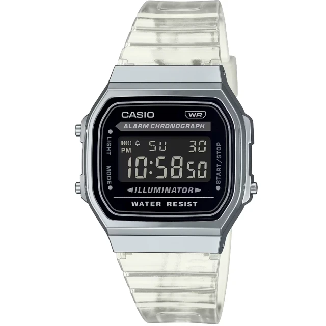 【CASIO 卡西歐】卡西歐懷舊復古電子膠帶錶-黑(A168XES-1B)