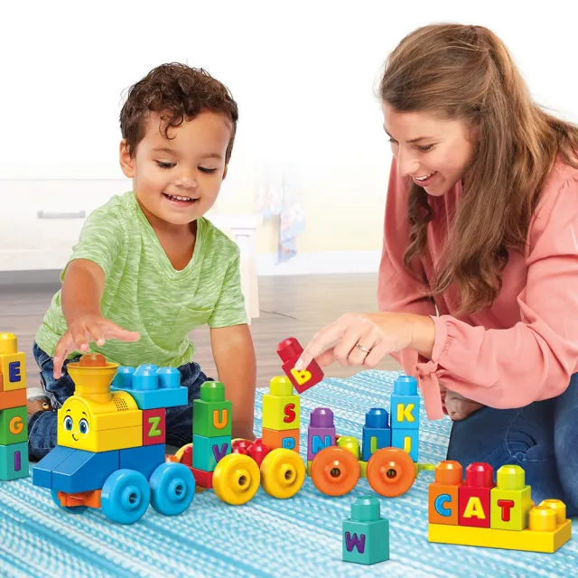 【Mega Bloks 美高積木】大積木音樂字母學習火車(兒童積木/學習積木/創意DIY拚搭)