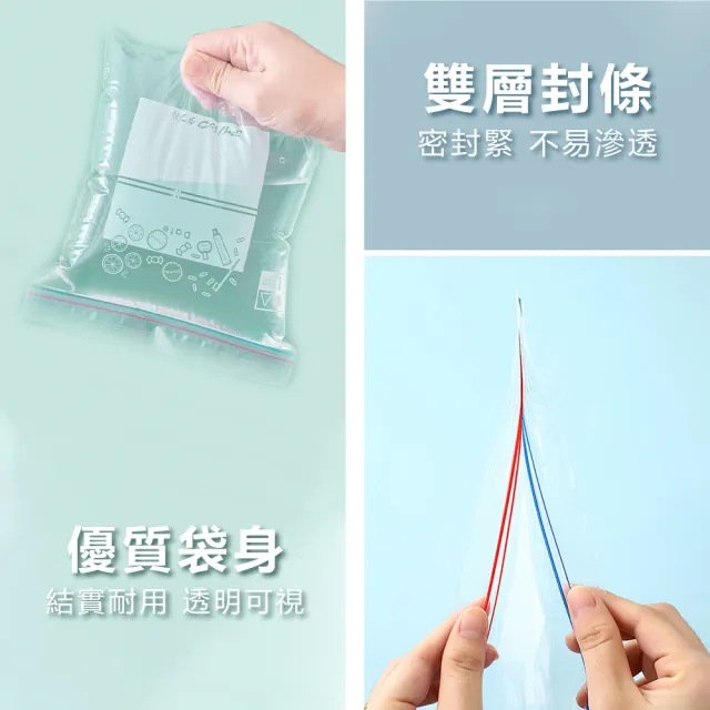 【原家居】加厚雙層密封保鮮袋3入組(密封袋/保鮮袋/夾鏈袋/分裝袋/收納袋)