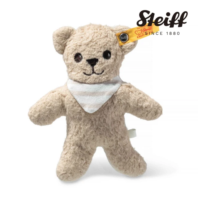 STEIFFSTEIFF GOTS Noah Teddy bear with rustling foil and rattle(嬰幼兒手搖鈴)