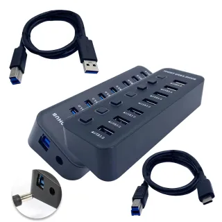 【Apigu】7孔 USB3.0 HUB集線器(送Type-A/Type-C連接線 USB電源線)