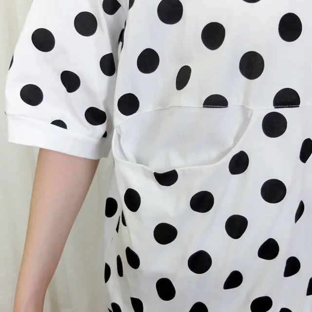【Hana Mokuba】花木馬日系女裝寬鬆休閒趣味立體大口袋波點T恤(T恤)