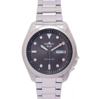 【SEIKO 精工】5號機械sport系列4R36不鏽鋼錶帶款手錶-灰色面X銀色/40mm(SRPE51K1)