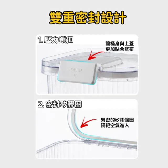 透明密封防潮儲糧桶5公升(飼料桶/寵物飼料桶/密封罐/儲糧罐/儲米桶/保鮮罐)
