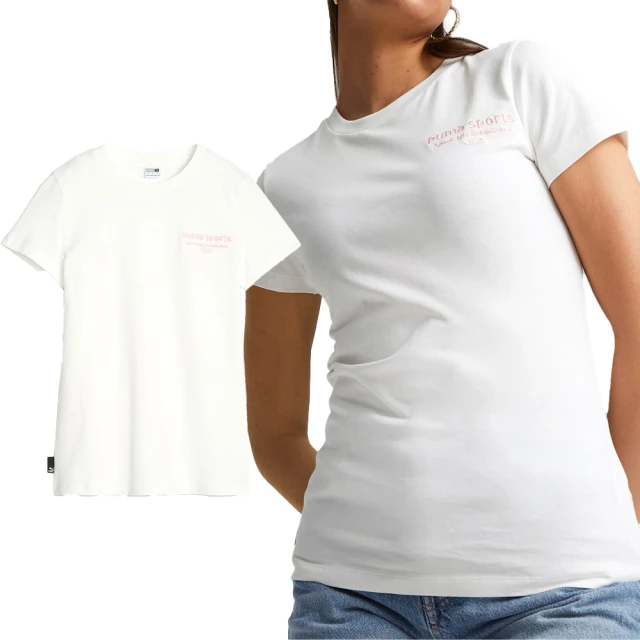 PUMA 女款 白色 流行系列 休閒 圖樣 上衣 短袖 62143765