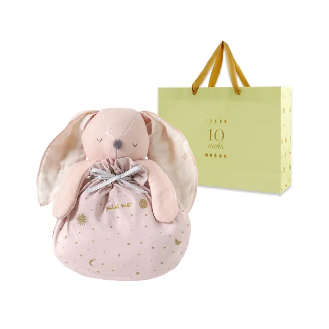 【10mois】日本mini me可收納六層紗動物蓋被-贈心意提袋(兔寶彌月送禮)