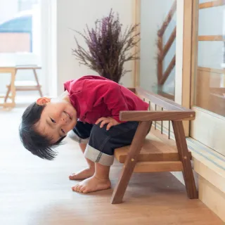 【eguchitoys】扶手長板凳 - 高 - 23cm(兒童/幼兒木製家具 雙人椅 餐椅)