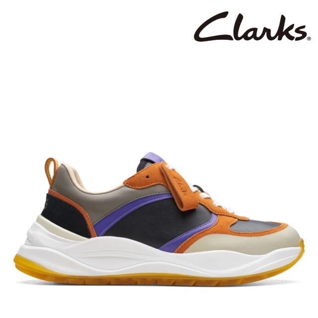 ClarksClarks 女鞋 Mercur Lite Oak 疊加拼色設計果凍感大底老爹鞋 運動鞋 休閒鞋(CLF74730C)