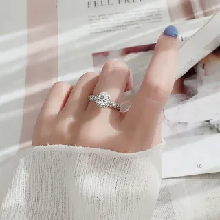 【MoonDy】銀戒指 莫桑鑽戒指 個性戒指 韓國戒指 閨蜜戒指 純銀戒指 求婚戒指 鑽戒  大戒指 生日禮物