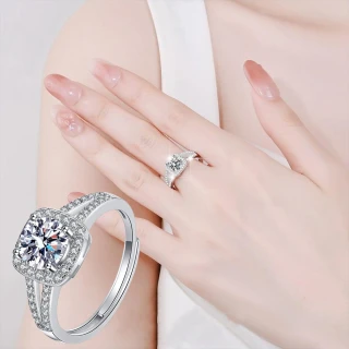 【KT DADA】純銀戒指 鑽石戒指 情侶戒指 銀戒指 鑽戒 閨蜜戒指 可調式戒指 開口戒指 指環 韓國戒指