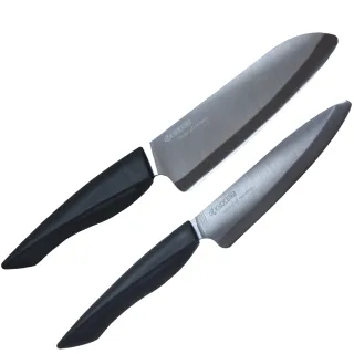 【KYOCERA 京瓷】黑刃精密陶瓷刀/料理刀/主廚刀-13+16cm(原廠總代理)