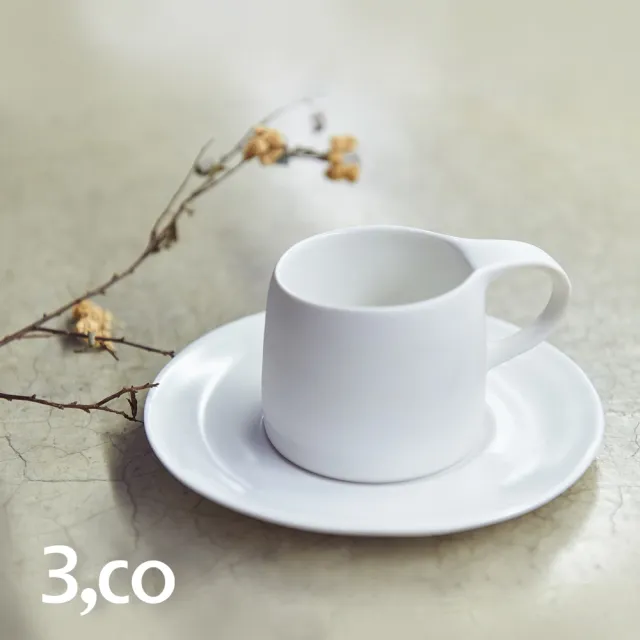 【3 co】卡布奇諾杯碟組 - 白(2件式)