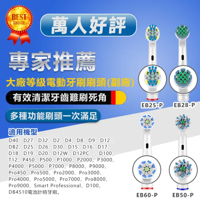 【DR.Story】好評推薦PRO電動牙刷副廠配件1組4入(電動牙刷頭 電動牙刷 副廠電動牙刷頭)