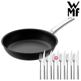 【WMF】Steak Profi牛排專用陶瓷平底煎鍋24cm(贈牛排刀叉12件組)