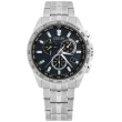 【CITIZEN 星辰】光動能 萬年曆 電波錶 藍寶石水晶玻璃 日期 不鏽鋼手錶 藍色 43mm(CB5870-91L)