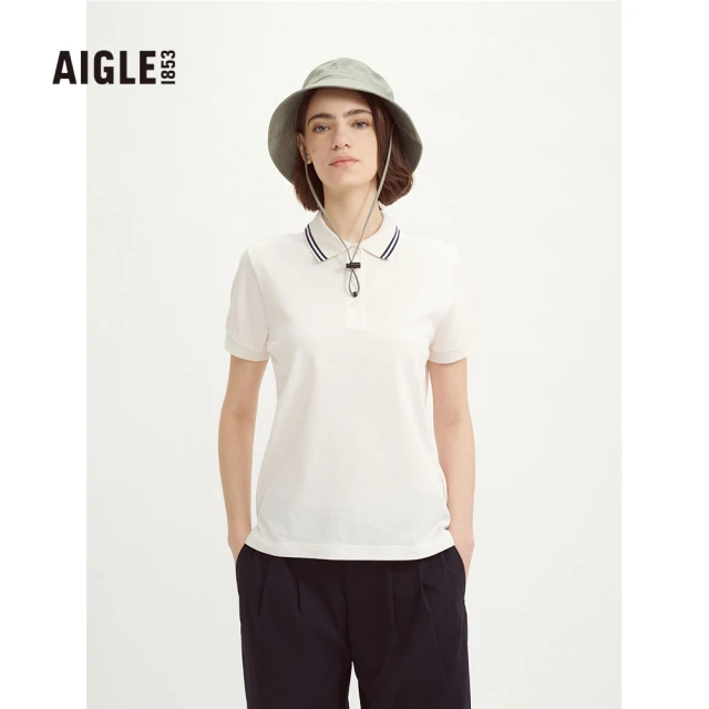 AIGLE 女 快乾短袖POLO衫(AG-3P262A131 米白)